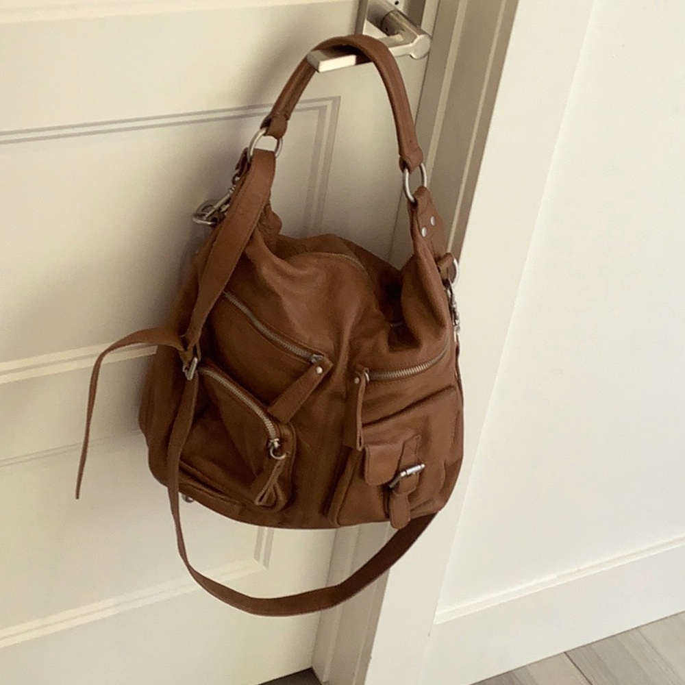 Anthropologie Brown Leather Hobo Bag